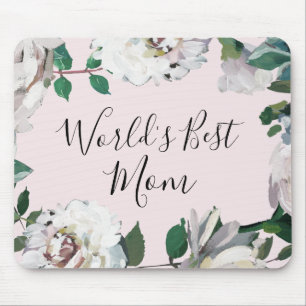 Söt Blommigt Världens bästa Mamma Musmatta