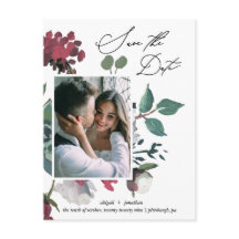 Söt Blommigt Vattenfärg Bouquet Spara datum