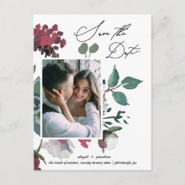 Söt Blommigt Vattenfärg Bouquet Spara datum Inbjudan Vykort