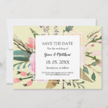 Söt blommigt vattenfärg Bröllop