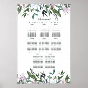 Söt blommigt vattenfärgsvilda blommor poster