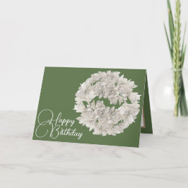 Söt Blommigt Vitorkid Flower Garland Birthday Kort