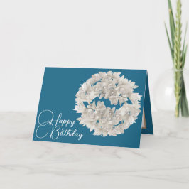 Söt Blommigt Vitorkid Flower Garland Birthday Kort