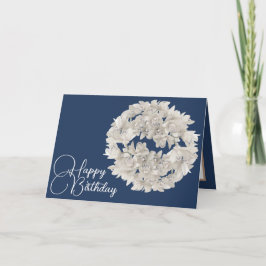 Söt Blommigt Vitorkid Flower Garland Birthday Kort