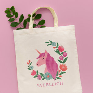 Söt Blommigt Wandeans Unicorn Namn Tygkasse