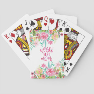 Söt Blommigt World's Best Mamma Gift Casinokort