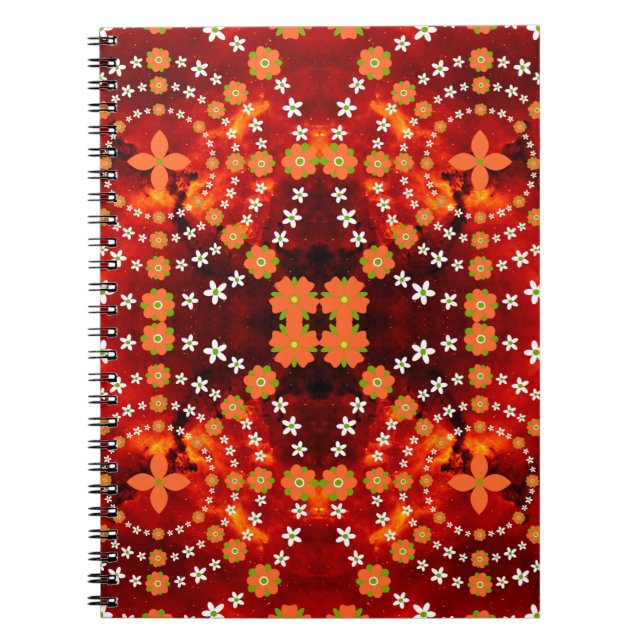 Söt Blommönster Cute Garden Anteckningsbok (Framsidan)