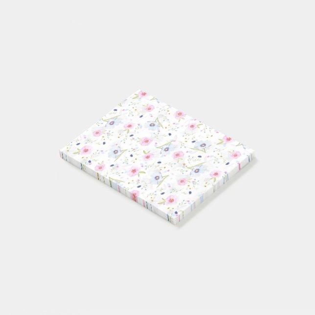 Söt Blommönster Post-it Block (Vinklad)