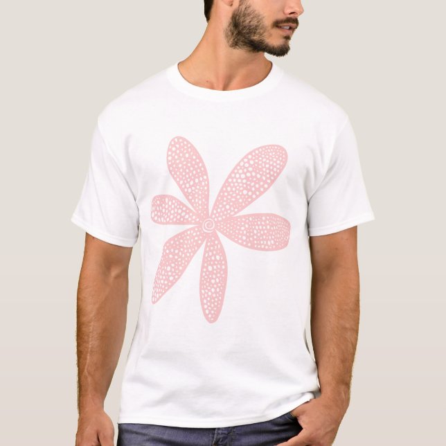Söt Blommor - Fäst Rosa T-shirt (Framsida)
