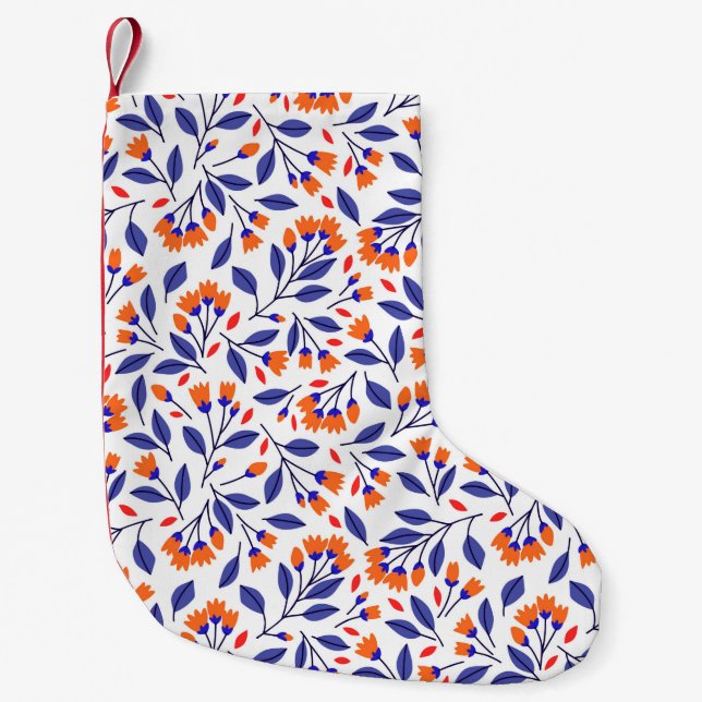Söt Blommor i liten orange, sömlös mönster Julstrumpa (Framsidan)