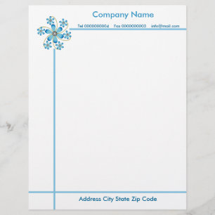 Söt blommor Letterhead Brevhuvud