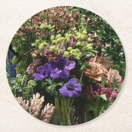 Söt Blommor på din underlägg hemma eller på kontor Papper Rund