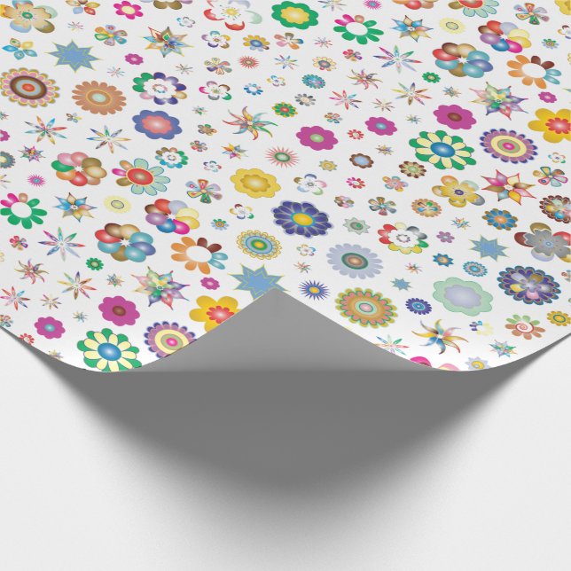 Söt blommor - pappra färgomslag presentpapper (Hörn)