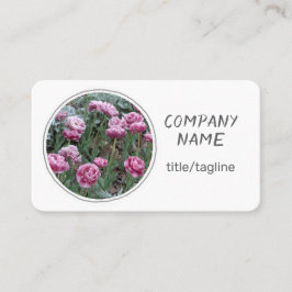 söt blommor rosa tulpaner på vita visitkort