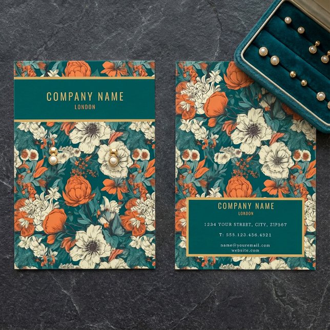 Söt blommor studerade visning visitkort (Pretty flowers stud earring display card.)