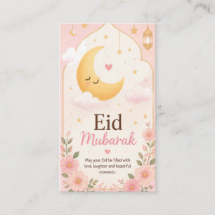 Söt blomster Eid Mubarak halvmånekort Visitkort