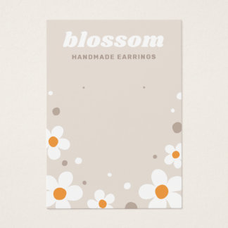 Söt blomster retro font ljusbrun örhängekort visitkort