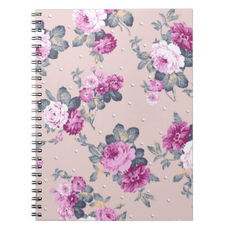 Söt blomsterdesign, textilillustration, patter anteckningsbok