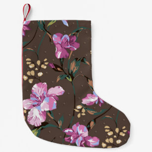 Söt blomsterdesign, textilillustrationskonst, back liten julstrumpa
