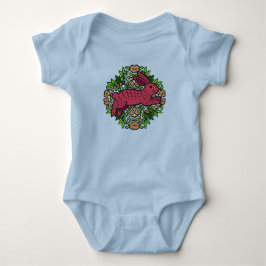 Söt blomsterdrake baby bodysuit t shirt