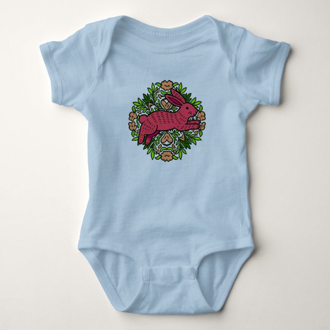 Söt blomsterdrake baby bodysuit t shirt (Framsida)