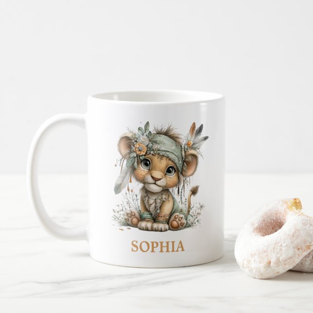 Söt blomstergosshjon Wild One 1-års födelsedag Kaffemugg (Med munk)
