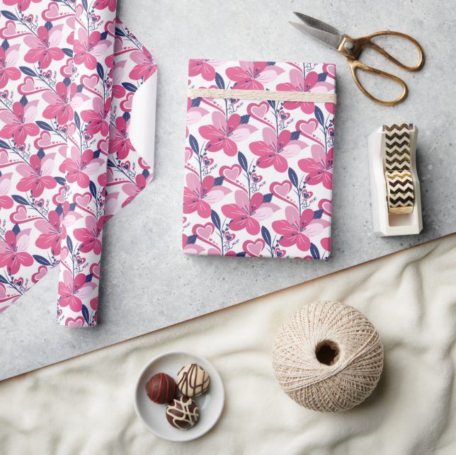 Söt blomsterkärlek presentpapper (Hantverk)