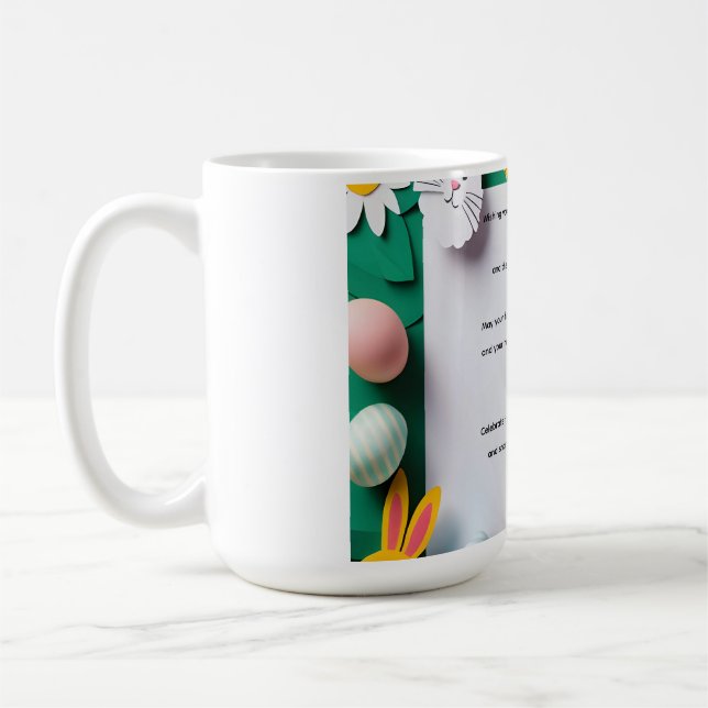 Söt blomsterlig påskmugg kaffemugg (Vänster)
