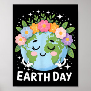 Söt blomstermönster söt jordens dag månad 2026 poster