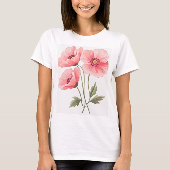 söt blomstert-shirt t shirt (Framsida)