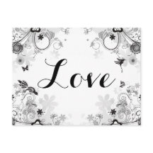 Söt Blomsterträdgård ~ Fåglar och fjärilar Kärlek