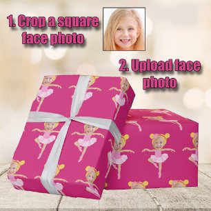 Söt blond ballerina flicka anpassad barn foto presentpapper