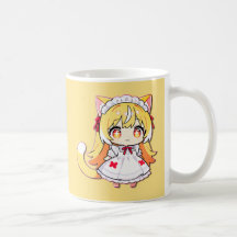 Söt Blond Chibi Neko - Midiklänning