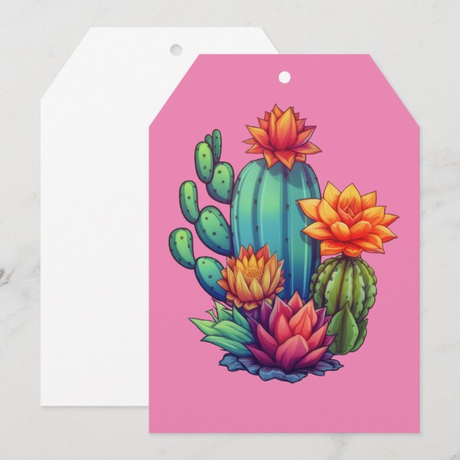 Söt Blooming Cactus (Fram/baksida)