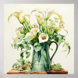 Söt Blooming Calla Lily Flowers Poster