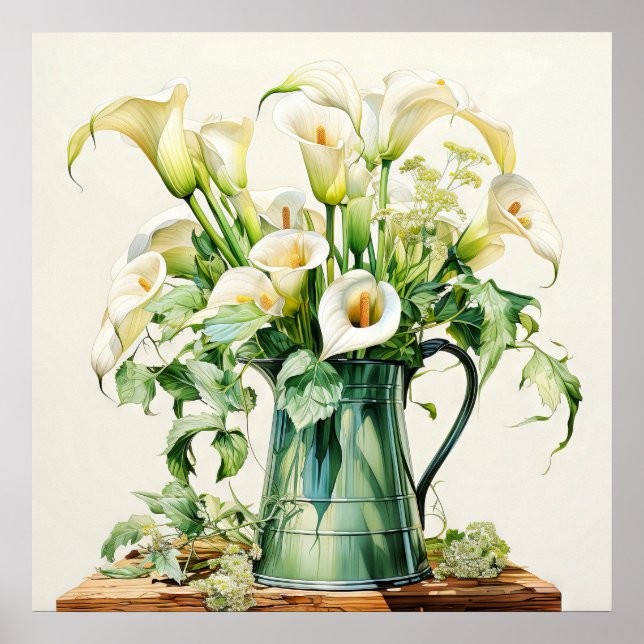 Söt Blooming Calla Lily Flowers Poster (Framsidan)