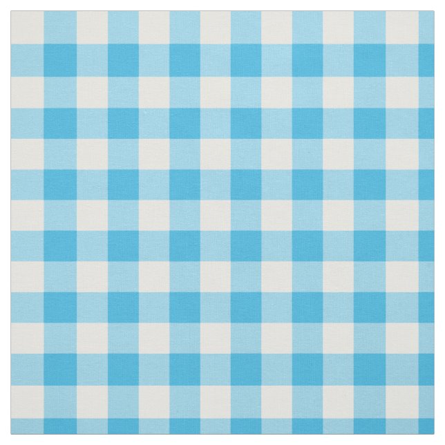 Söt Blue and White Check Gingham Fabric Tyg (Provkarta)