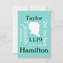 Söt Blue Birth Notice Kort