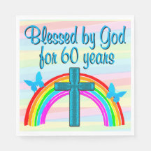 SÖT BLUE BLESSED AV GOD 60 BIRTHDAY NAPKINS