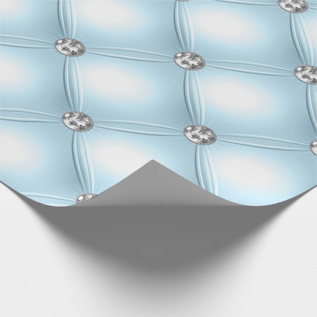 Söt Blue Bling Jewels Puffy Presentpapper (Hörn)