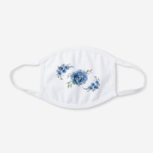 Söt Blue Blommigt Ansikte Mask