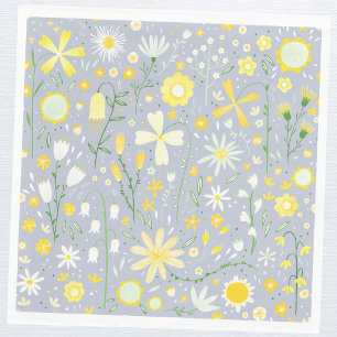 Söt Blue Botanical Wildblomma Blommigt Pappersservett