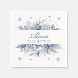 Söt Blue Butterflies Boy Shower Pappersservett