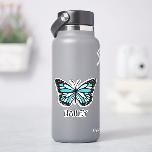Söt Blue Butterfly och Namn Personlig Klistermärken