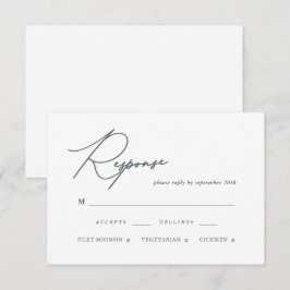 Söt Blue Calligraphy-Bröllop OSA Kort