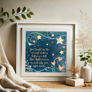 Söt Blue Courage of Stars Quote Inspiritivity Poster