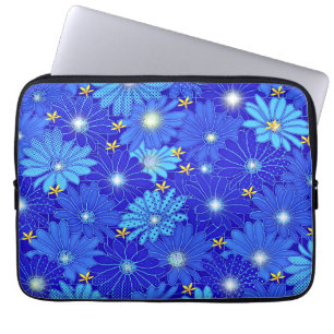 Söt Blue Daisy Mönster Laptop Fodral