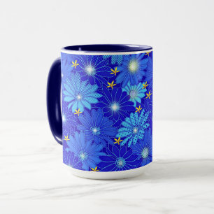 Söt Blue Daisy Mönster Mugg