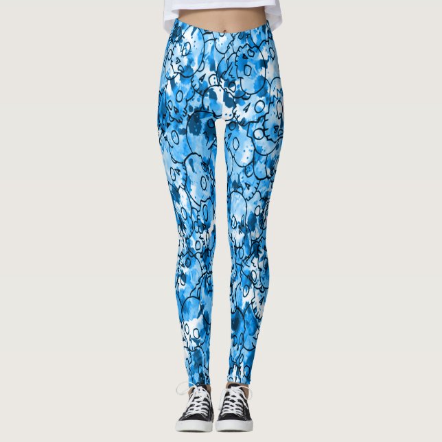 Söt Blue Döskallars Leggings (Framsida)