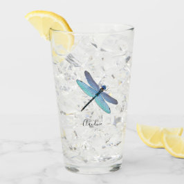 Söt Blue Dragonfly Drink Beer Pint Glass Glaskopp